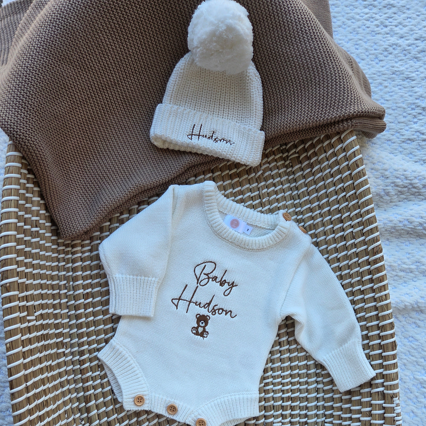 Boys Romper & Bootie set with blanket