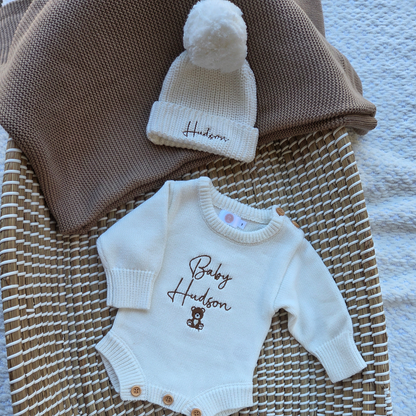 Boys Romper & Bootie set with blanket
